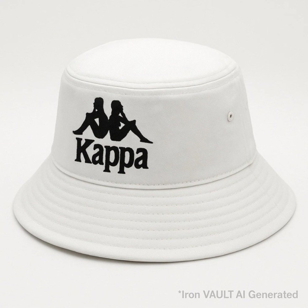 Kappa Bucket Hat White Logo Embroidered Casual Summer Beach Sun Hat